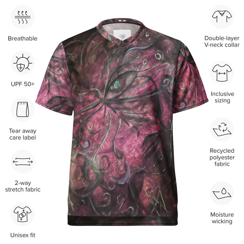 Recycled unisex sports jersey “Eye of Creation”