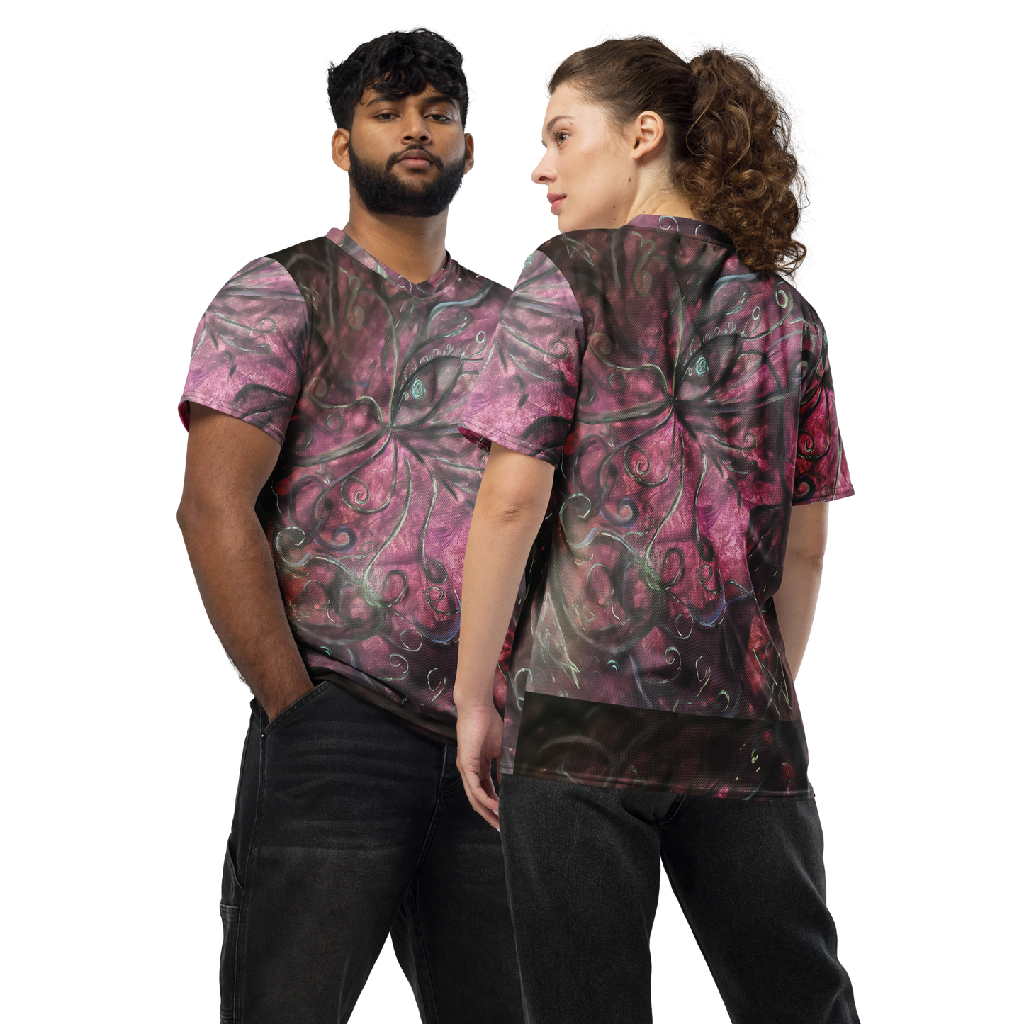 Recycled unisex sports jersey “Eye of Creation”